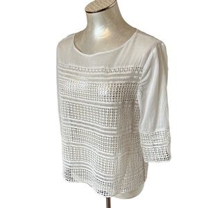 Banana Republic Women’s Top Laser
Cut Laser like 100%cotton white medi…